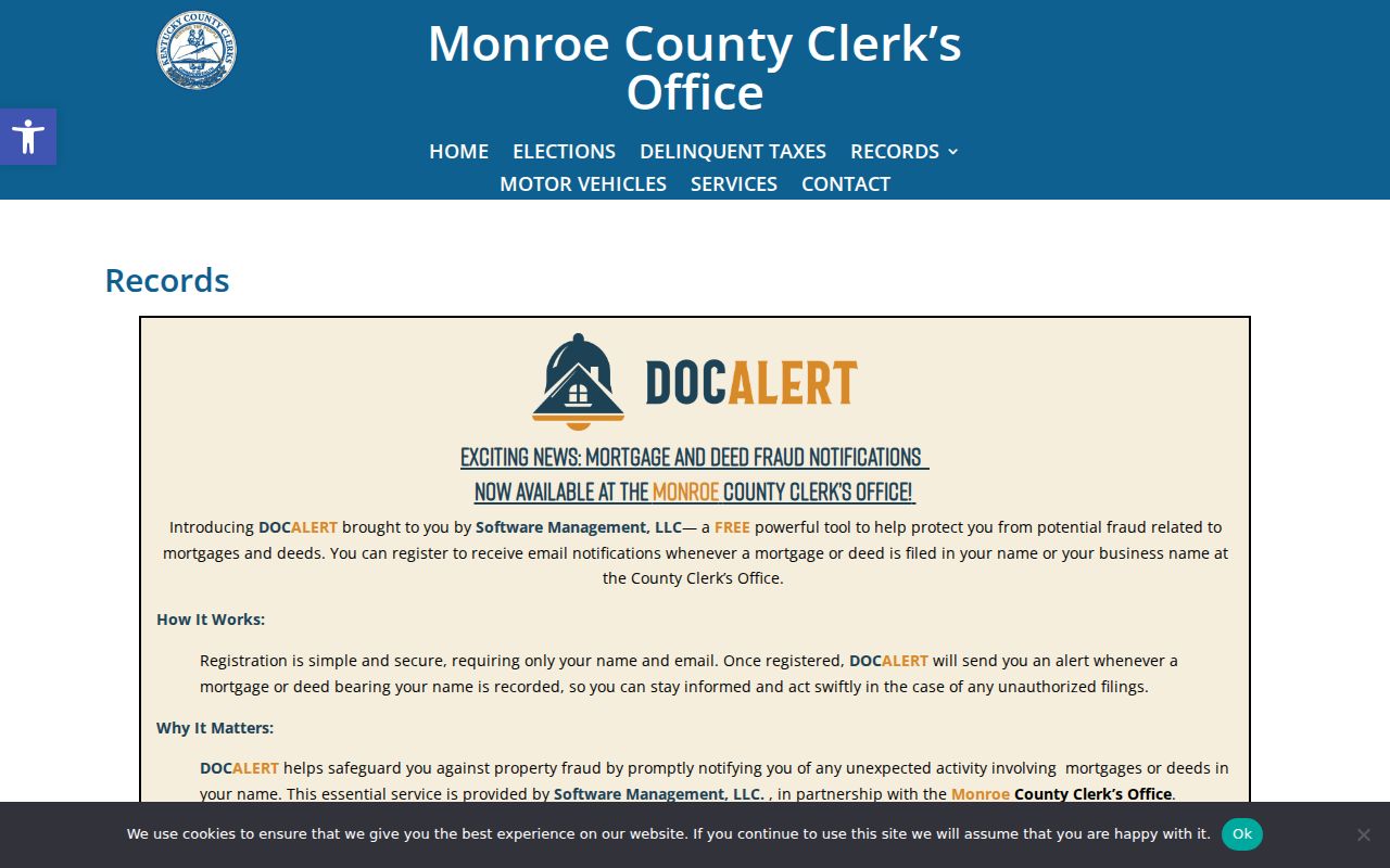 Fountain Run Monroe County criminal records request model