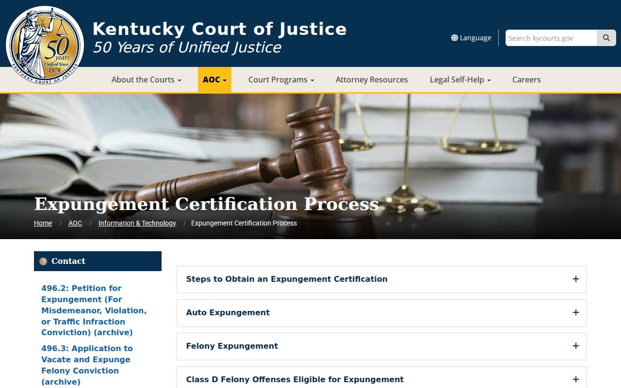 Monroe County criminal case records Kentucky expungement guidance