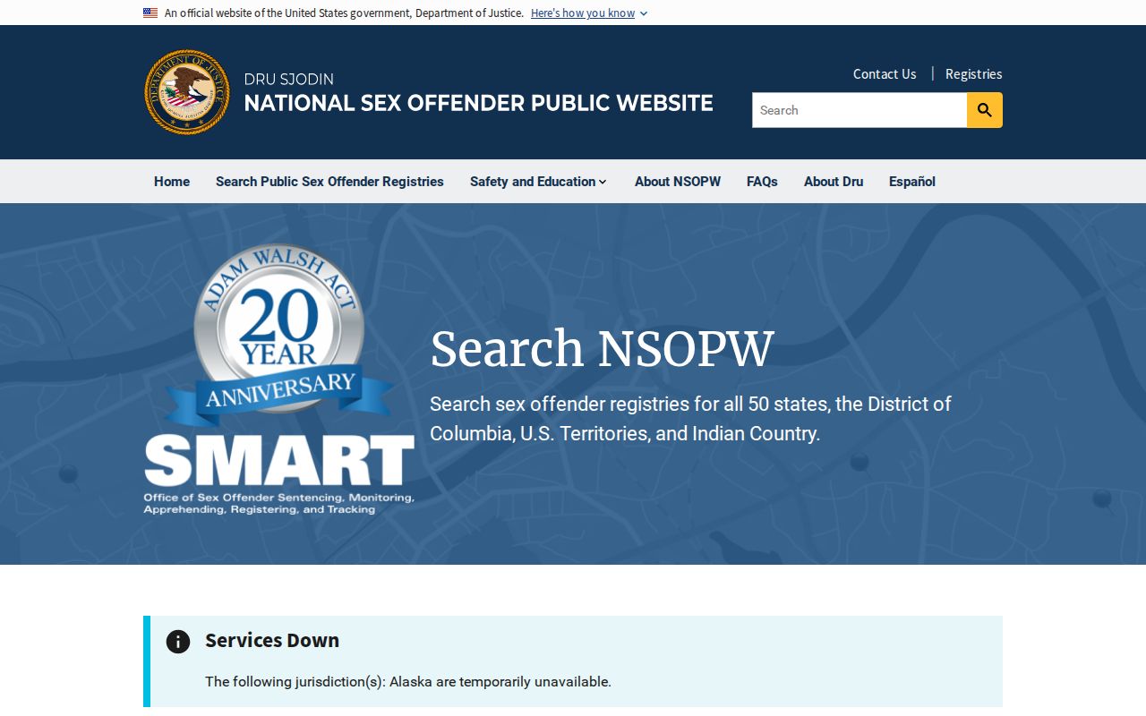 Monroe County sex offender check through the National Sex Offender Public Website